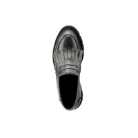 Rind-Nappaleder-Slipper, silbergrau