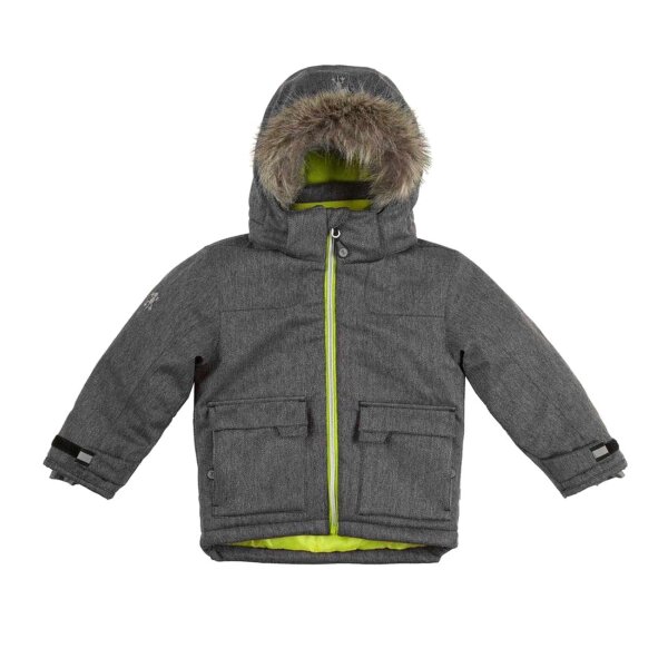 Marken-Kinder-Jacke, grau-limone