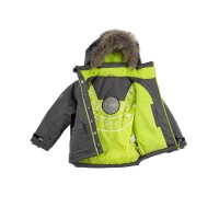 Marken-Kinder-Jacke, grau-limone
