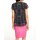 Print blouse, black-multicolour