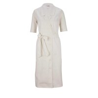 Leinenkleid m. Stoffbindegürtel, ecru