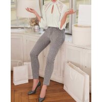 Slim-Fit-Jeans m. Perlen, grau