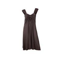 Jerseykleid m. Blumenrossette, schokobraun
