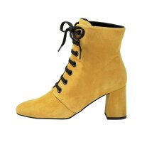 Goat suede lace-up boots, yellow