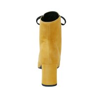 Ziegen-Veloursleder-Schnürstiefelette, gelb