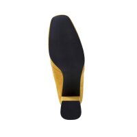 Ziegen-Veloursleder-Schnürstiefelette, gelb