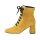 Ziegen-Veloursleder-Schnürstiefelette, gelb