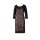 Designer-Druckkleid, schwarz-bunt