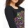 Designer-Druckkleid, schwarz-bunt