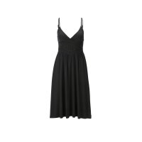Jersey dress with crochet lace, black