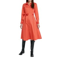 Designer-Hemdblusenkleid m. Gürtel, orange