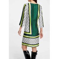 Print dress, green-black