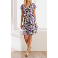 Flounce print dress, multicolour