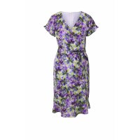 Designer-Volantdruckkleid, bunt