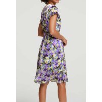 Designer-Volantdruckkleid, bunt