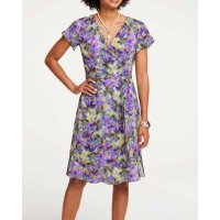 Designer-Volantdruckkleid, bunt