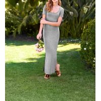 Mexi jersey dress with side slits, grey-blend