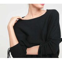 Rippenstrickkleid, schwarz