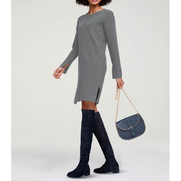 Designer-Strickkleid, grau-melange