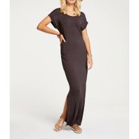 Designer-Maxi-Shirtkleid, braun