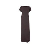 Designer-Maxi-Shirtkleid, braun