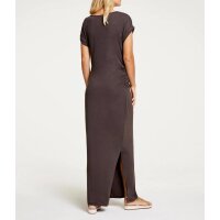 Designer-Maxi-Shirtkleid, braun