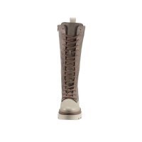Microfaser-Rind-Nappaleder-Stiefel, taupe-beige