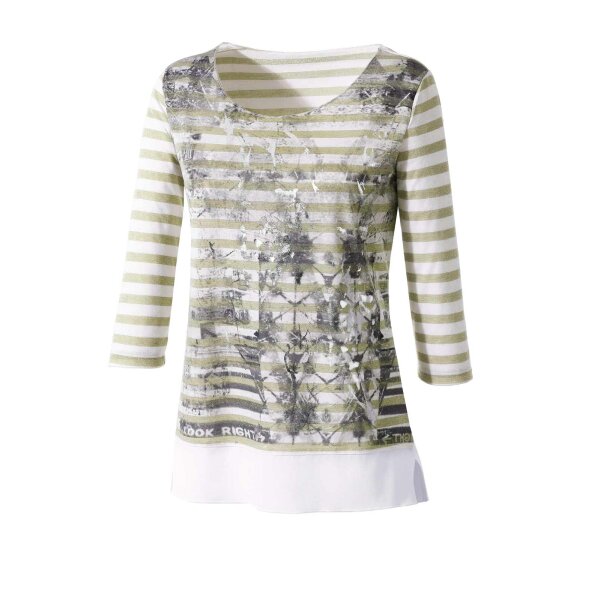 Streifenshirt, beige-ecru