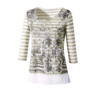 Streifenshirt, beige-ecru