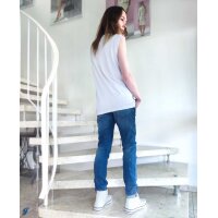 Moteriški boyfriend stiliaus džinsai, mėlyni, dėvėti, 32 colių