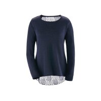 Sweater with lace parts in the back, navy