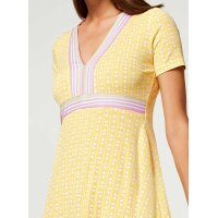 Designer-Jersey-Druckkleid, vanille-rosé