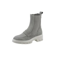 Veloursleder-Stiefelette m. Warmfutter, grau