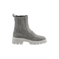 Velours leather booties with warm lining, grey