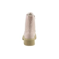 Velours leather booties with warm lining, rosé