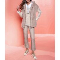 Rind-Veloursleder-Textil-Sneaker, taupe-silber