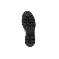 Rind-Glattleder-Schnürstiefelette, creme-schwarz
