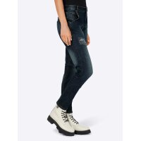 Rind-Glattleder-Schnürstiefelette, creme-schwarz