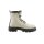 Rind-Glattleder-Schnürstiefelette, creme-schwarz