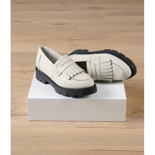 Rind-Nappaleder-Slipper, ecru