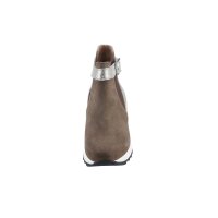 Cowhide suede bootie, taupe-silver coloured
