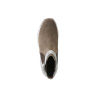 Cowhide suede bootie, taupe-silver coloured