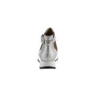 Cowhide suede bootie, taupe-silver coloured