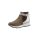 Cowhide suede bootie, taupe-silver coloured
