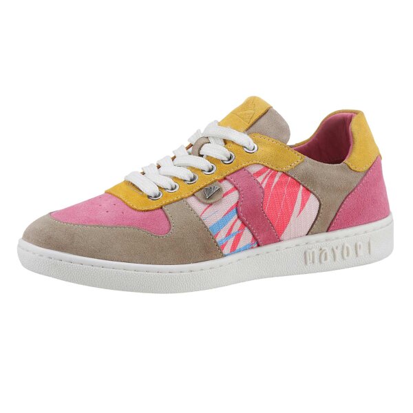 Cowhide sneaker, pink-multicolour