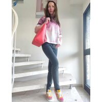 Cowhide sneaker, pink-multicolour