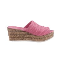 Rind-Nappaleder-Pantolette m.Flechtmuster, pink
