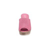 Rind-Nappaleder-Pantolette m.Flechtmuster, pink