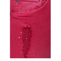Marken-Jeans m. Pailletten, rot