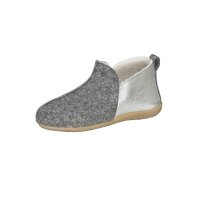 Filz-Hausschuhe m.Metallic-Effekt, grau-silberfarben